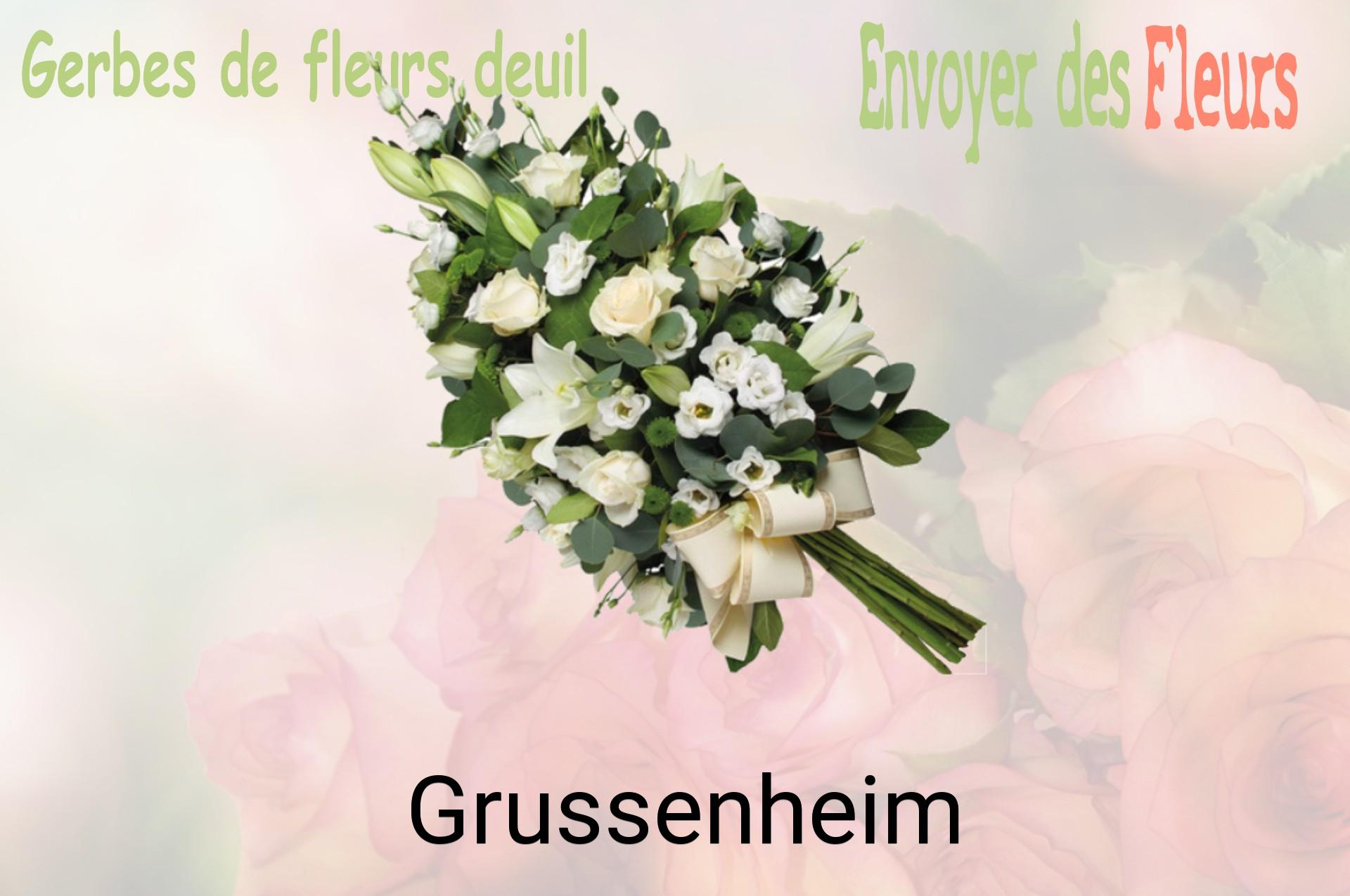 Gerbe de fleurs de deuil livrée à Grussenheim